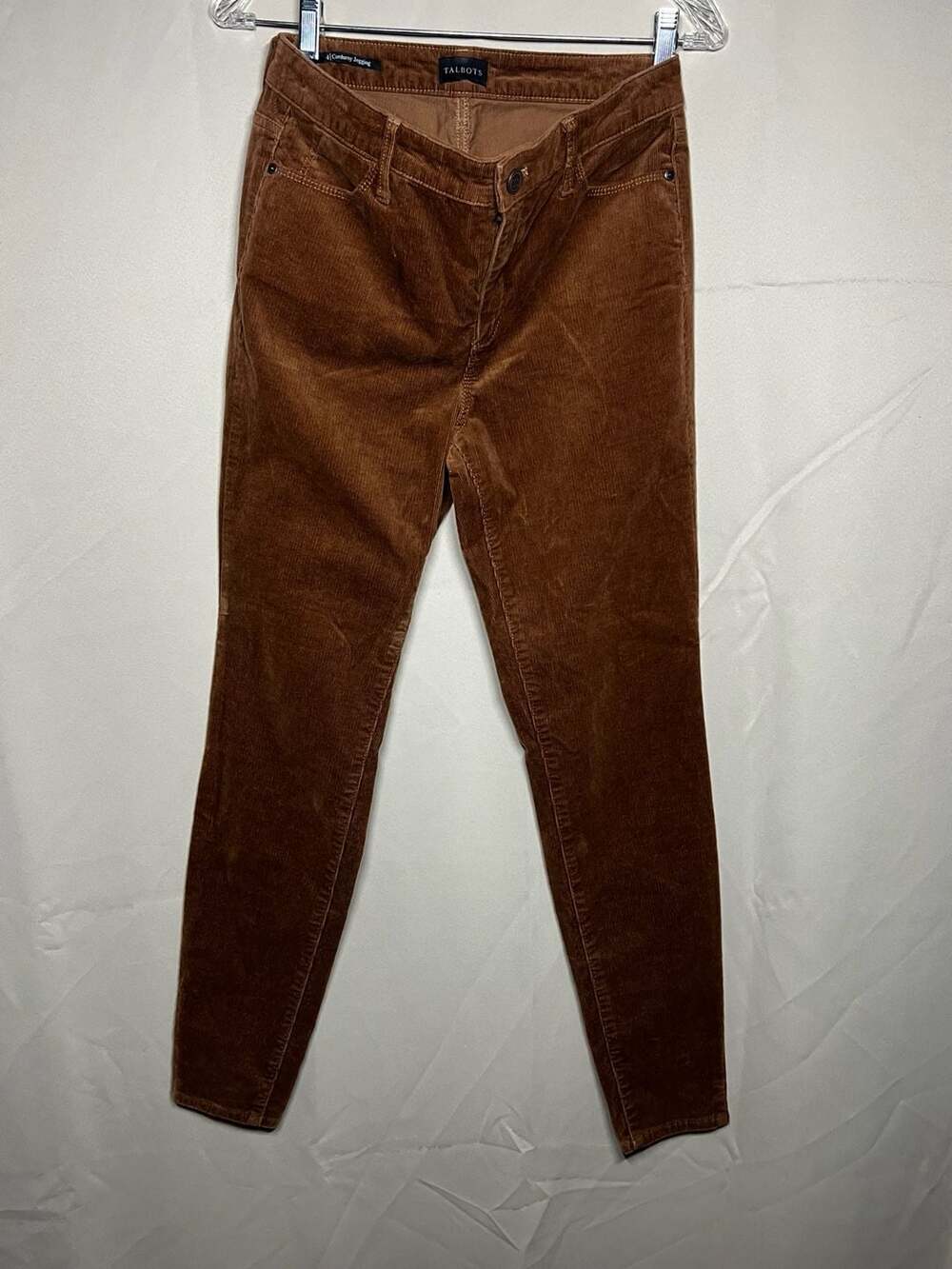 Talbots Corduroy Jeggings Womens Size 4 Brown Stretch Slim Ankle Pants